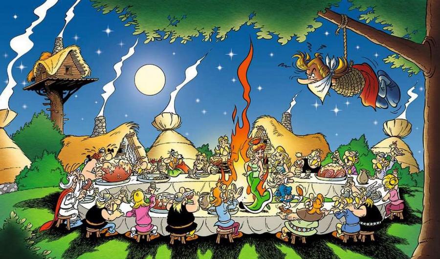 Banquet d'Ob&eacute;lix au-dessus du lac ! 